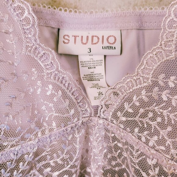 LA PERLA Studio Chemise Dress Slip Lavender Sheer Lace Design size 3 - Picture 5 of 16